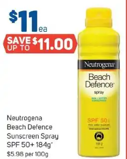 Foodland Neutrogena beach defence sunscreen spray spf 50 offer