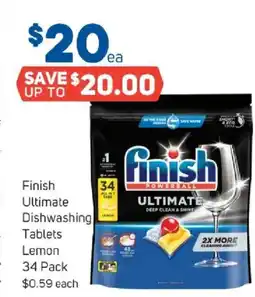 Foodland Finish ultimate dishwashing tablets lemon offer