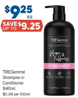 Foodland Tresemmé shampoo or conditioner offer