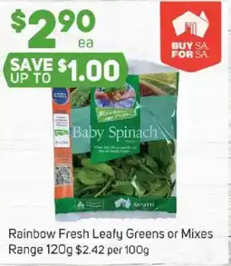 Foodland Rainbow fresh leafy greens or mixes range offer