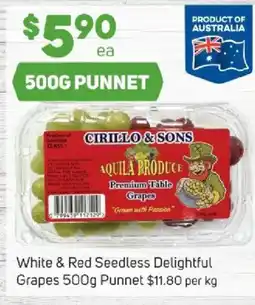 Foodland White & red seedless delightful grapes punnet offer
