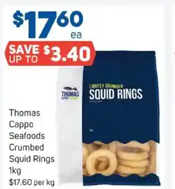 Foodland Thomas cappo seafoods crumbed squid rings offer
