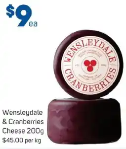 Foodland Wensleydale & Cranberries Cheese offer