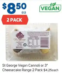 Foodland St George Vegan Cannoli or 3" Cheesecake Range offer