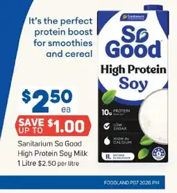 Foodland Sanitarium So Good High Protein Soy Milk offer