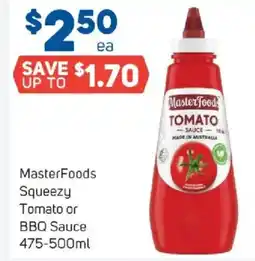 Foodland MasterFoods Squeezy Tomato or BBQ Sauce offer