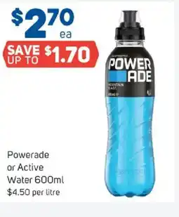 Foodland Powerade or Active Water offer