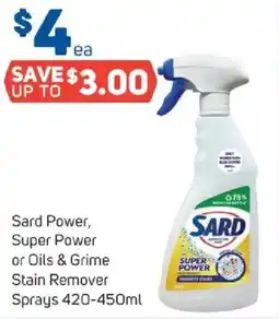 Foodland Sard Power, Super Power or Oils & Grime Stain Remover Sprays offer
