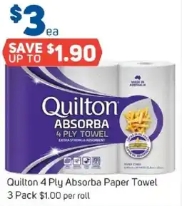 Foodland Quilton 4 Ply Absorba Paper Towel offer