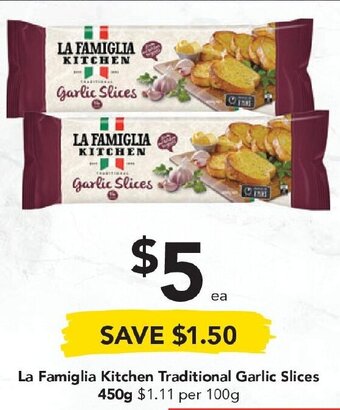 Drakes La Famiglia Kitchen Traditional Garlic Slices 450g offer