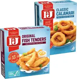 IGA I&J Fish Tenders 320g, Calamari or Squid 360g Selected Varieties offer
