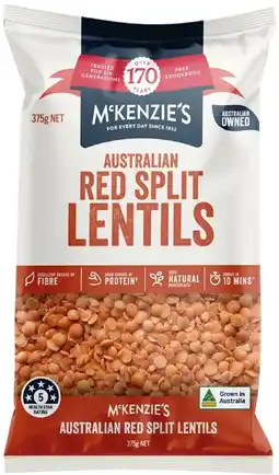 IGA McKenzie’s Lentils, Dried Peas or Soup Mix 375g Selected Varieties offer