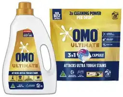 IGA OMO Expert Laundry Liquid 2 Litre, Capsules 28 Pack or Powder 2kg Selected Varieties offer