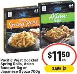 IGA Pacific west cocktail spring rolls, asian banquet or japanese gyoza offer