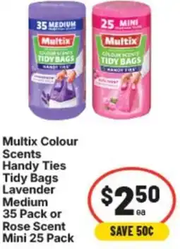 IGA Multix colour scents handy ties tidy bags lavender or rose scent offer
