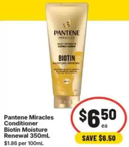 IGA Pantene miracles conditioner biotin moisture renewal offer