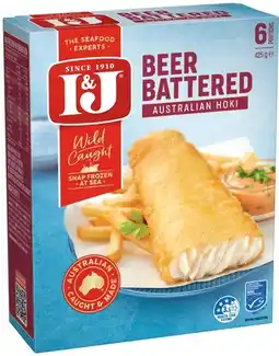 IGA I&J Australian Hoki Crumb or Beer Battered 425g Selected Varieties offer