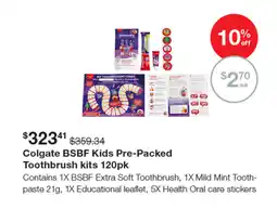 Henry Schein Colgate bsbf kids pre-packed toothbrush kits offer