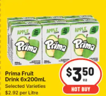 IGA Prima fruit drink offer