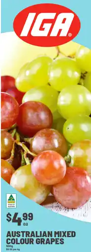 IGA Australian mixed colour grapes offer