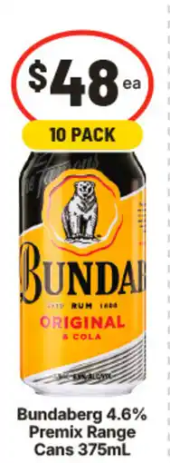 IGA Bundaberg premix range cans offer
