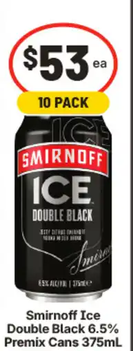 IGA Smirnoff ice double black premix cans offer