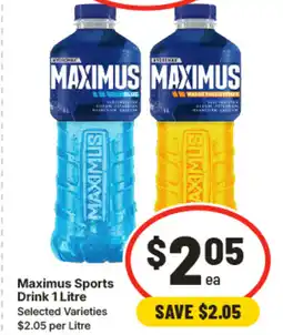 IGA Maximus sports drink offer