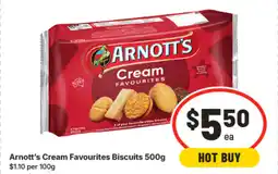 IGA Arnott's cream favourites biscuits offer