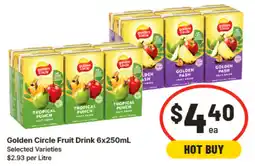 IGA Golden circle fruit drink offer