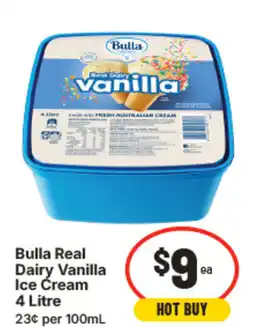 IGA Bulla real dairy vanilla ice cream offer