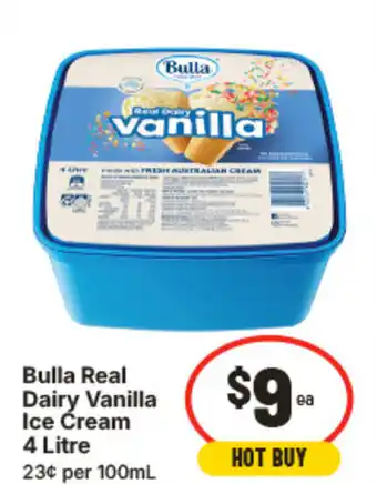IGA Bulla real dairy vanilla ice cream offer