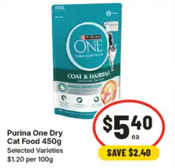 IGA Purina one dry cat food offer