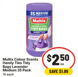 IGA Multix colour scents handy ties tidy bags lavender offer