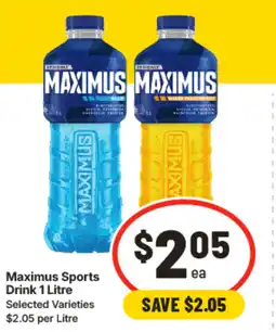 IGA Maximus sports drink offer