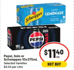 IGA Pepsi, solo or schweppes offer