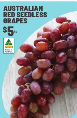 IGA Australian red seedless grapes offer