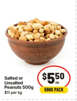 IGA Salted or unsalted peanuts offer