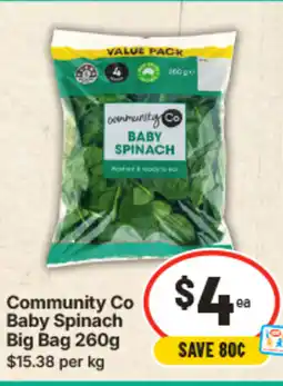 IGA Community co baby spinach big bag offer