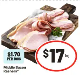 IGA Middle bacon rashers offer