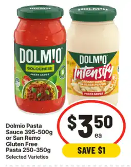IGA Dolmio pasta sauce or san remo gluten free pasta offer