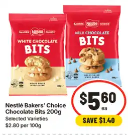 IGA Nestlé bakers' choice chocolate bits offer