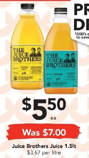 Drakes Juice Brothers Juice 1.5lt offer