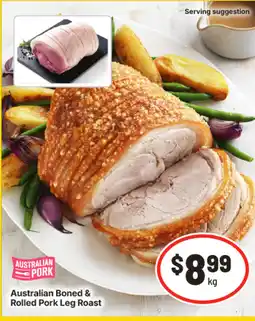IGA Australian boned & rolled pork leg roast offer