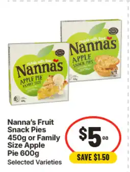 IGA Nanna's fruit snack pies or family size apple pie offer