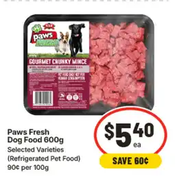 IGA Paws fresh dog food offer