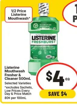 IGA Listerine mouthwash fresher & cleaner offer