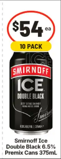 IGA Smirnoff ice double black 6.5% premix cans offer