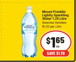 IGA Mount franklin lightly sparkling water offer