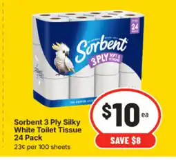 IGA Sorbent 3 ply silky white toilet tissue offer