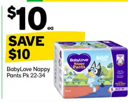 Woolworths Babylove nappy pants offer